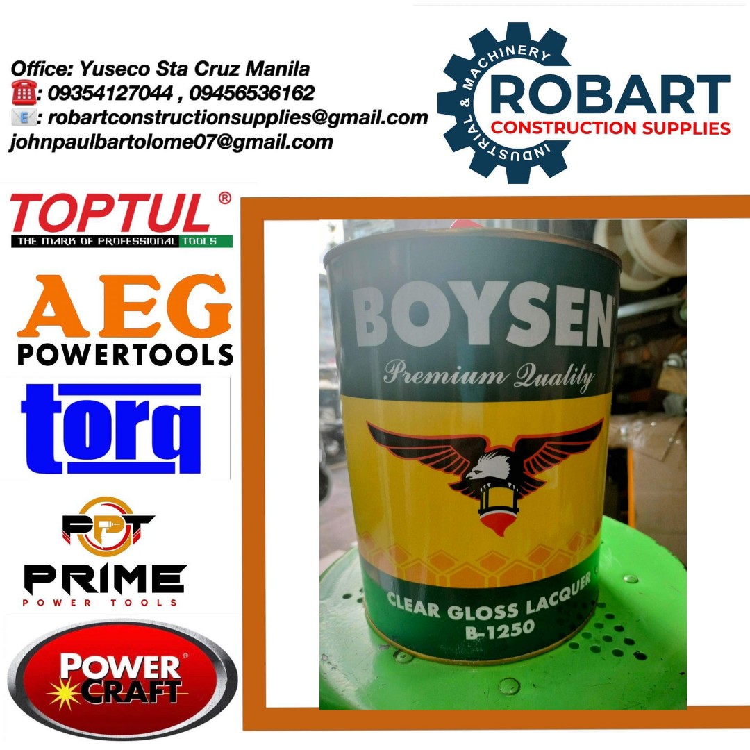 Boysen clear gloss lacquer, Commercial & Industrial, Construction Tools