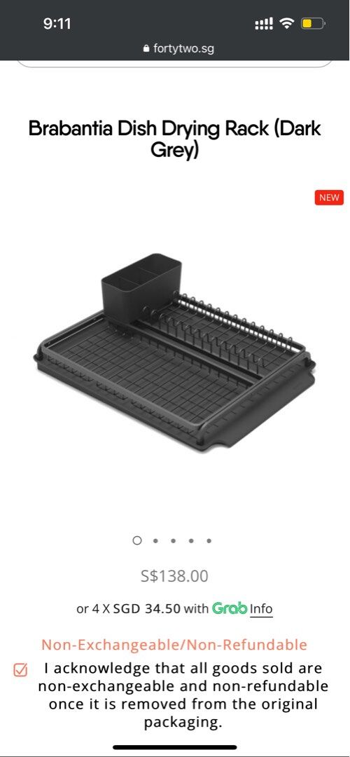 Brabantia dish drying rack, Furniture & Home Living, Home Improvement