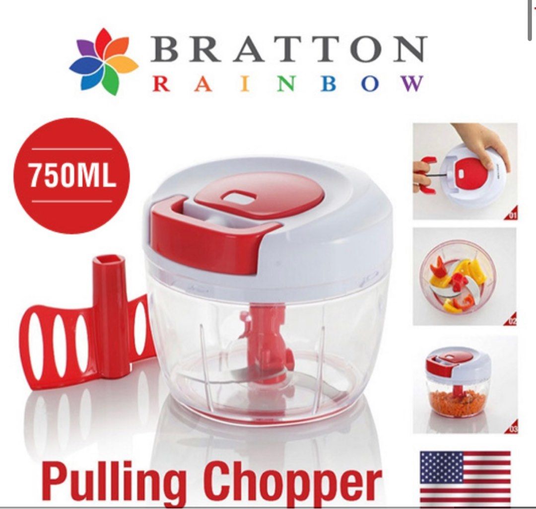 Bratton Rainbow Pulling Chopper 750ml Big Size Chop Vegetables Herbs ...