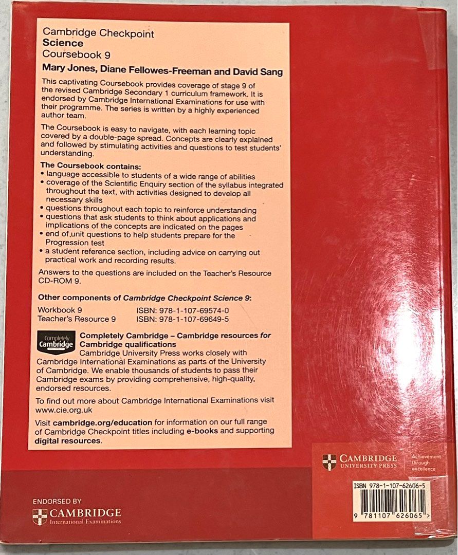 Cambridge checkpoint science coursebook 9 hobbies toys books