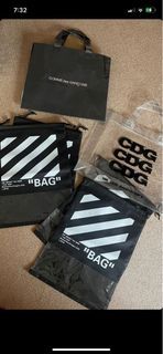 CDG, OFFWHITE TOTE BAG AND STRING BAG