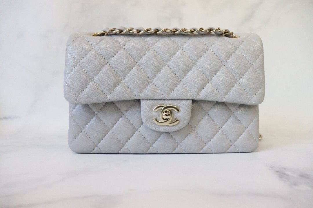 Chanel Classic Small Light Grey 21A