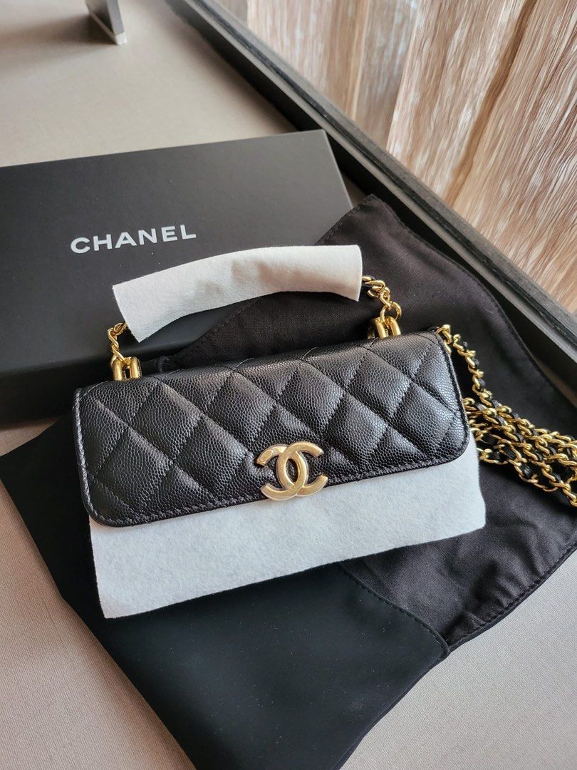 Chanel Coco First Phone Holder with chain and top handle, Luxury