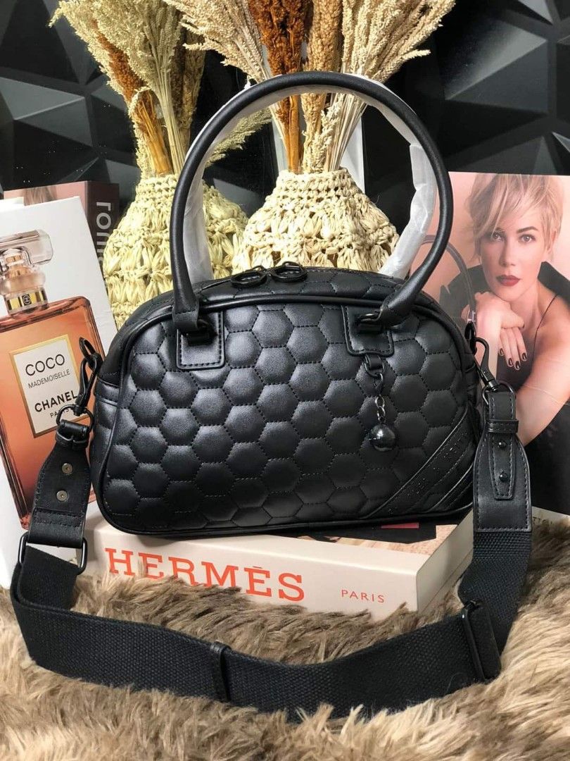 Charles & Keith - Women's Harmonee Croc-Embossed Bowling Bag, Black, S