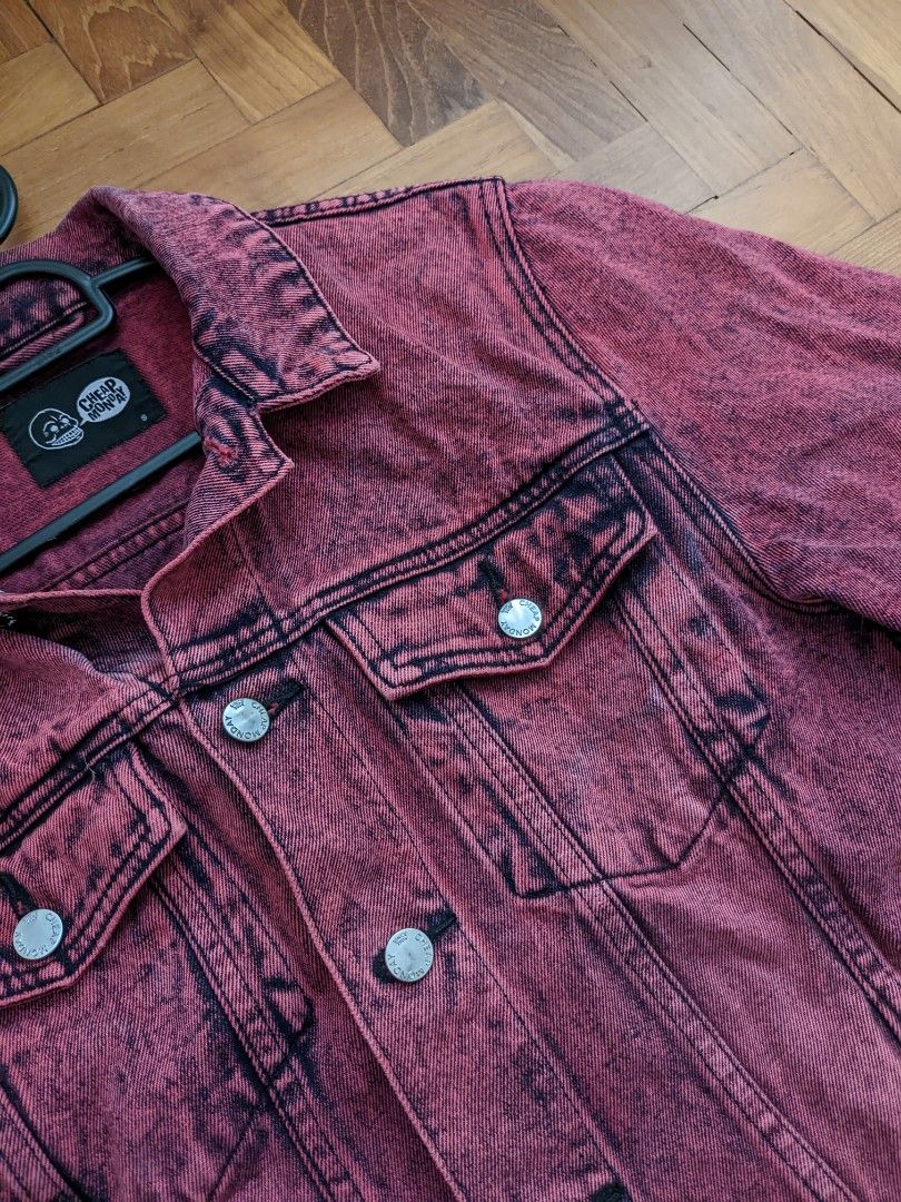 Cheap Monday Denim Jacket in Red for Men