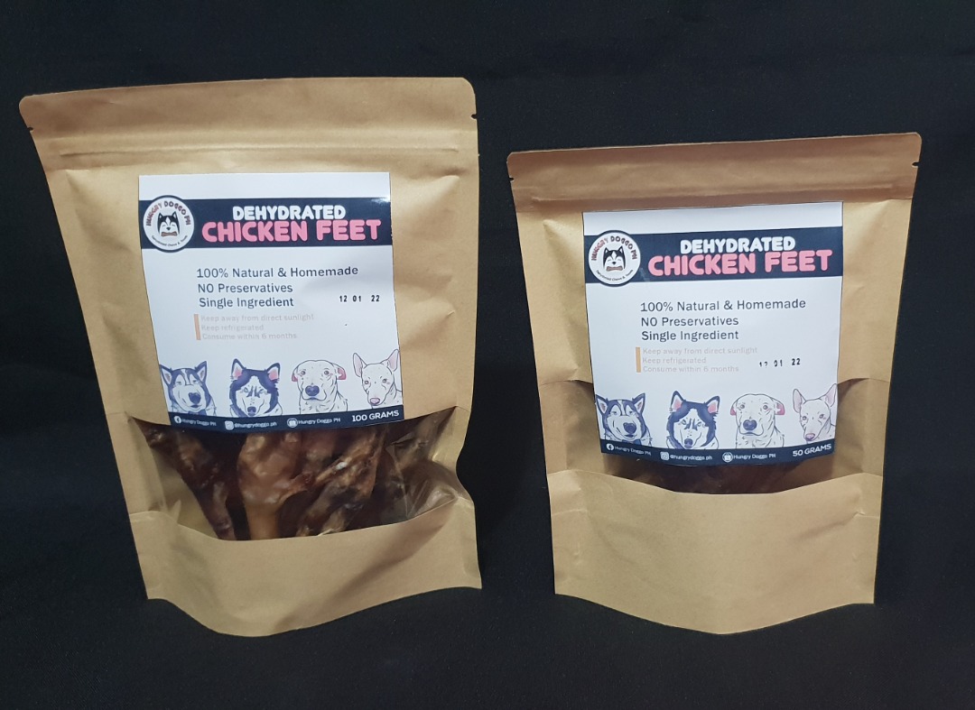 Dehydrated Chicken Feet All Natural dog and cat treats (50g / 100g