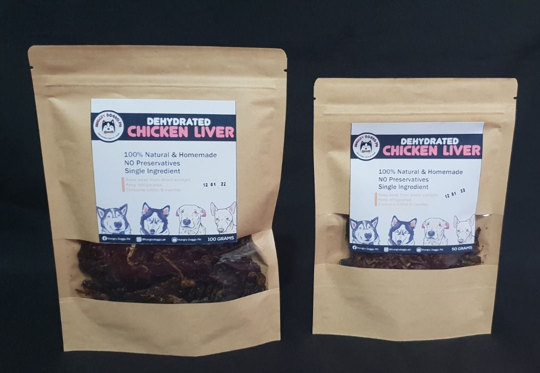 Dehydrated Chicken Liver All Natural dog and cat treats (100g / 50g