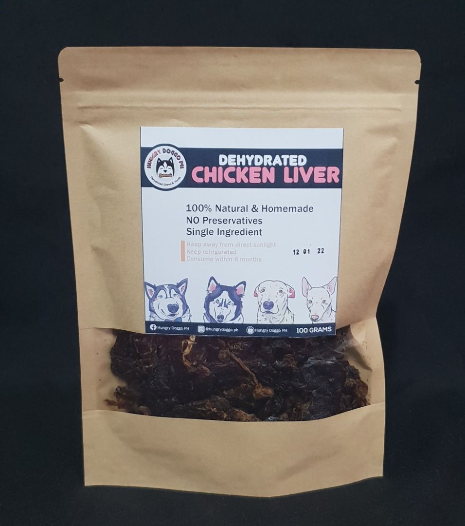 Dehydrated Chicken Liver All Natural dog and cat treats (100g / 50g