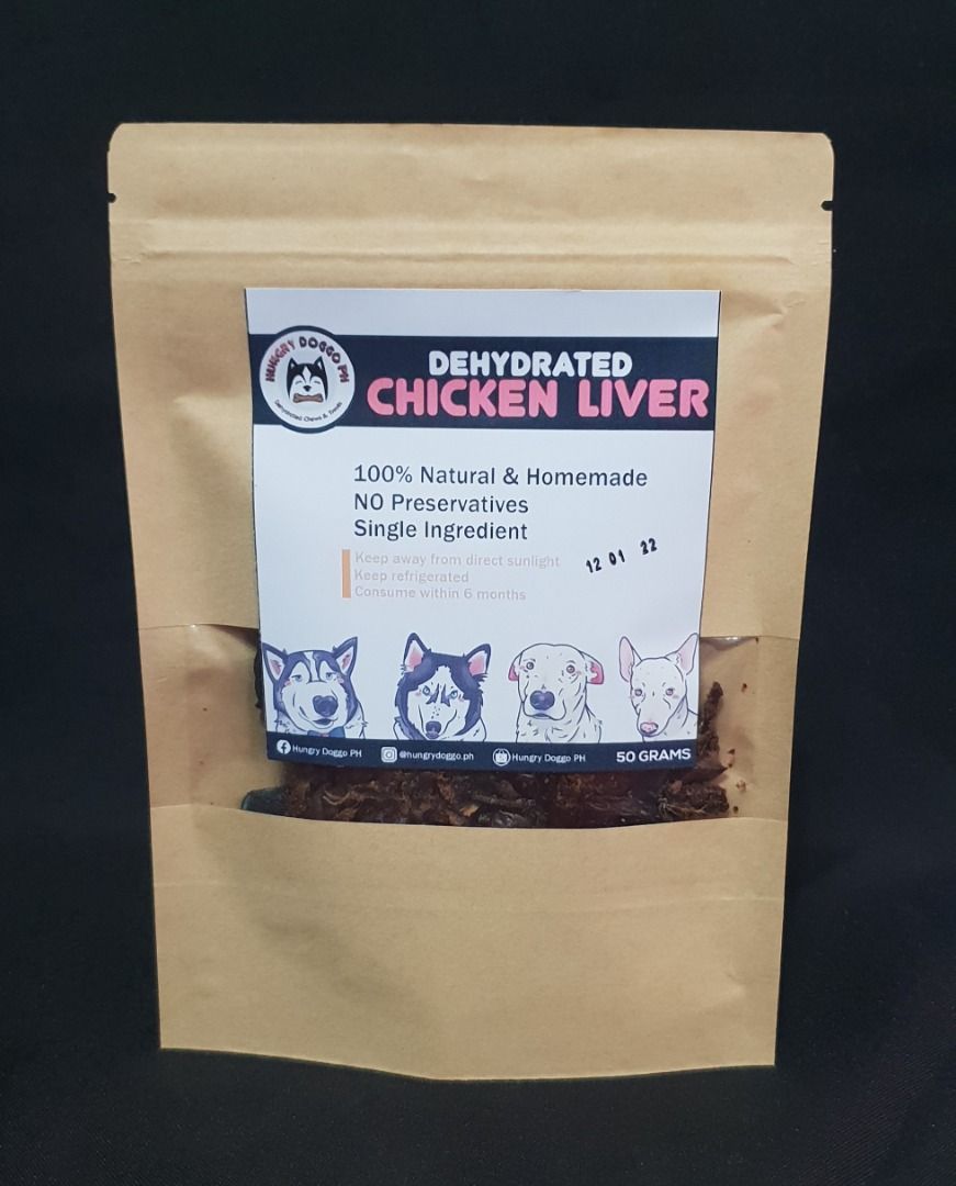 Dehydrated Chicken Liver All Natural dog and cat treats (100g / 50g