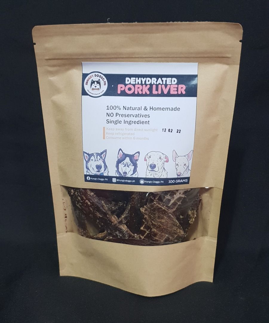Dehydrated Pork Liver All Natural dog and cat treats (100g / 50g