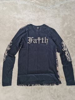 Faith long sleeve gothic style t-shirt