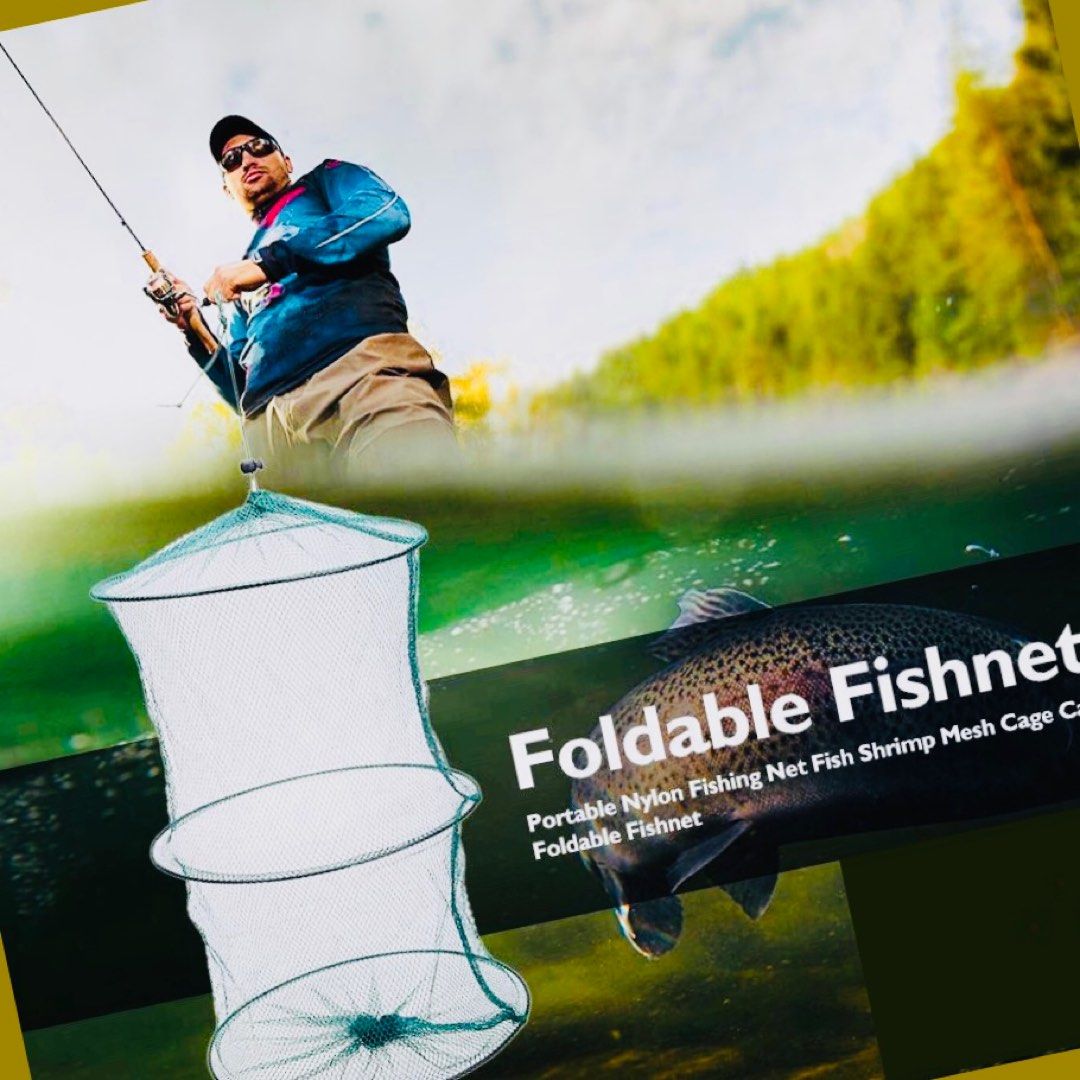 Foldable Fish Net - Keep your catches Alive, Sports Equipment, Fishing on  Carousell
