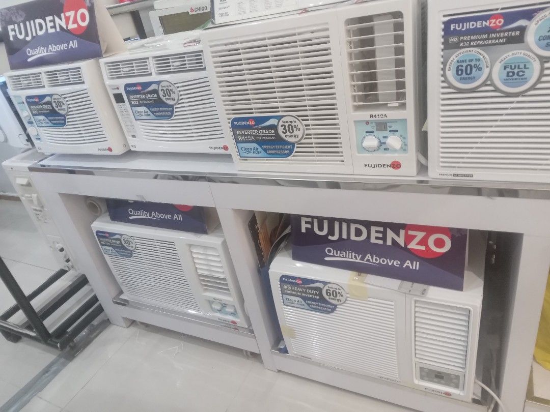 FUJIDENZO AIRCON WINDOW TYPE 100 BRAND NEW SEALED INVERTER SALE, TV
