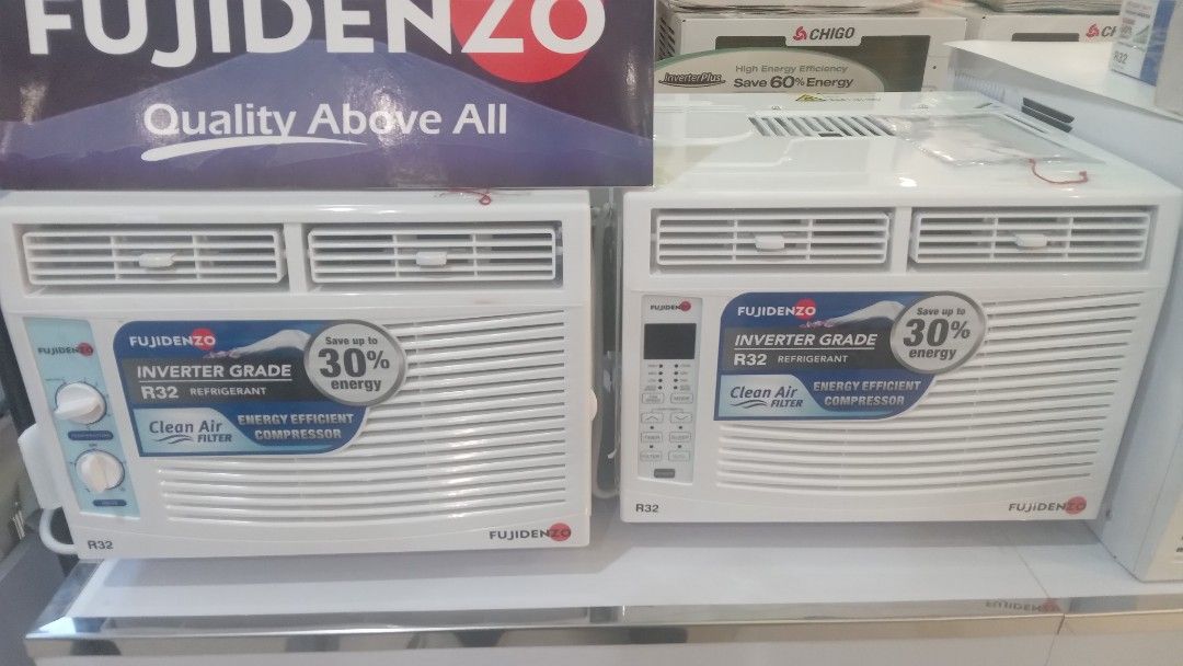 FUJIDENZO AIRCON WINDOW TYPE 100 BRAND NEW SEALED INVERTER SALE, TV