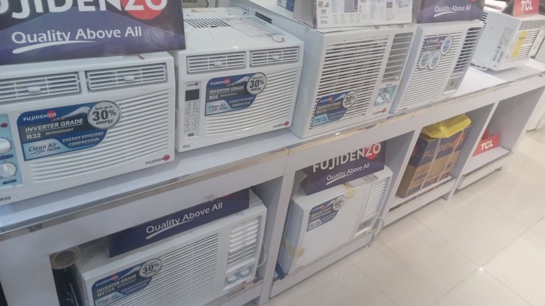 FUJIDENZO AIRCON WINDOW TYPE 100 BRAND NEW SEALED INVERTER SALE, TV