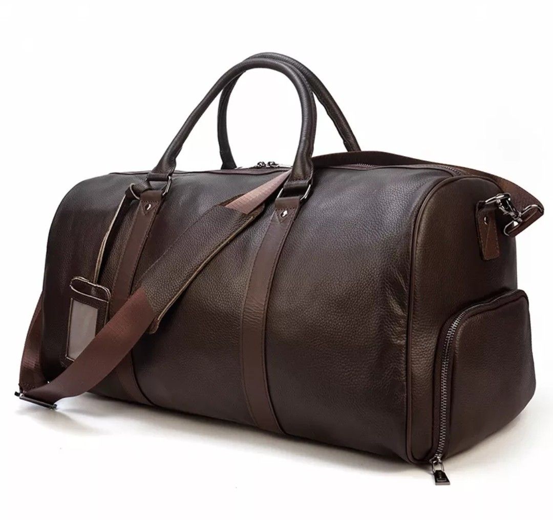 genuine leather weekender bag