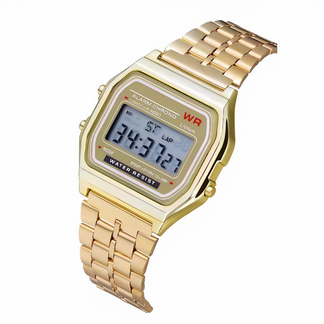 Gold Digital Watch, Women's Fashion, Watches & Accessories, Watches on ...