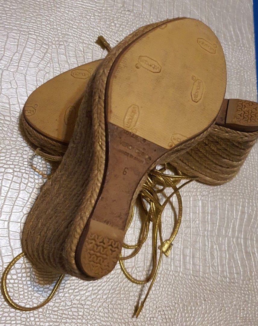 Ralph lauren new arrivals gold wedges