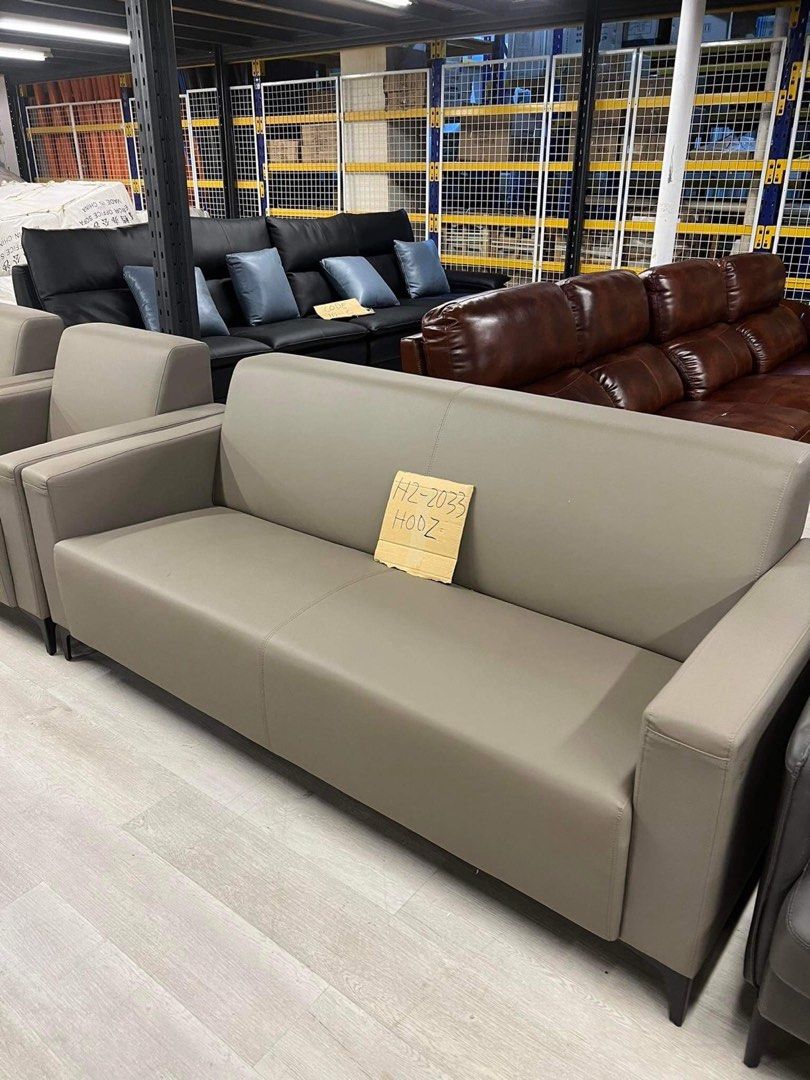 Grey Minimalist Leather Sofa (Category: Sofas) located in Cavite. Submitted by sentoot15 (Listing ID 1200623983, Image 2). Description: High quality materials used can do cod you can visit out store to see the sofa.