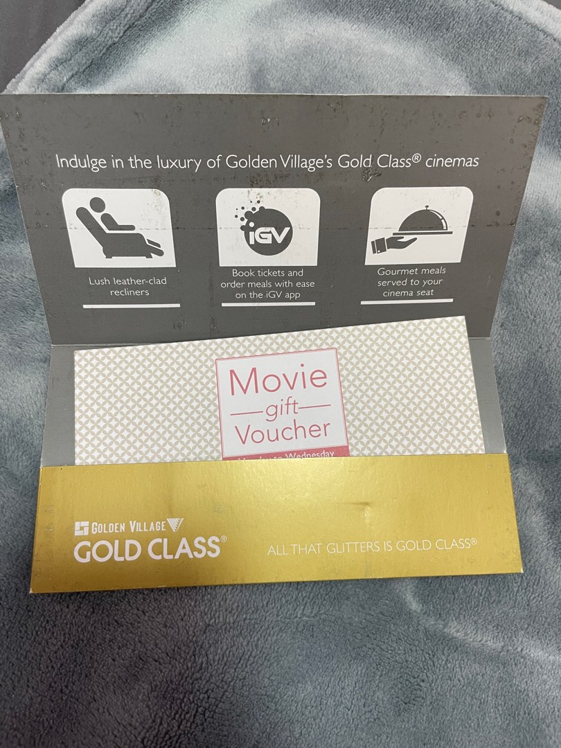 GV gold class ticket, Tickets & Vouchers, Vouchers on Carousell