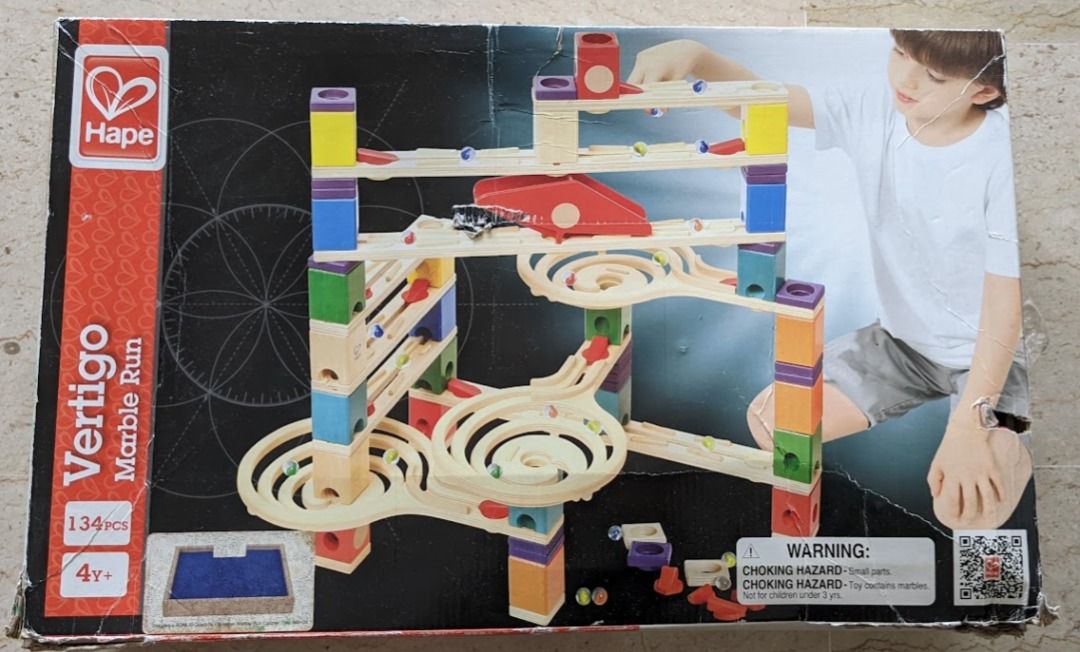 Hape Quadrilla Wooden Marble Run Blocks Construction (Wood), Hobbies