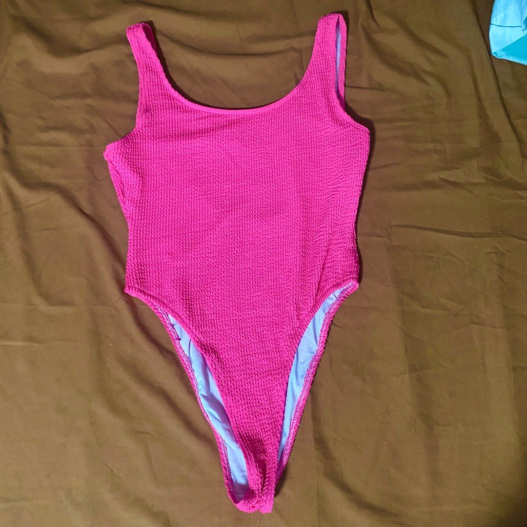Hot pink low back swimsuit, Women's Fashion, Swimwear, Bikinis & Swimsuits on Carousell