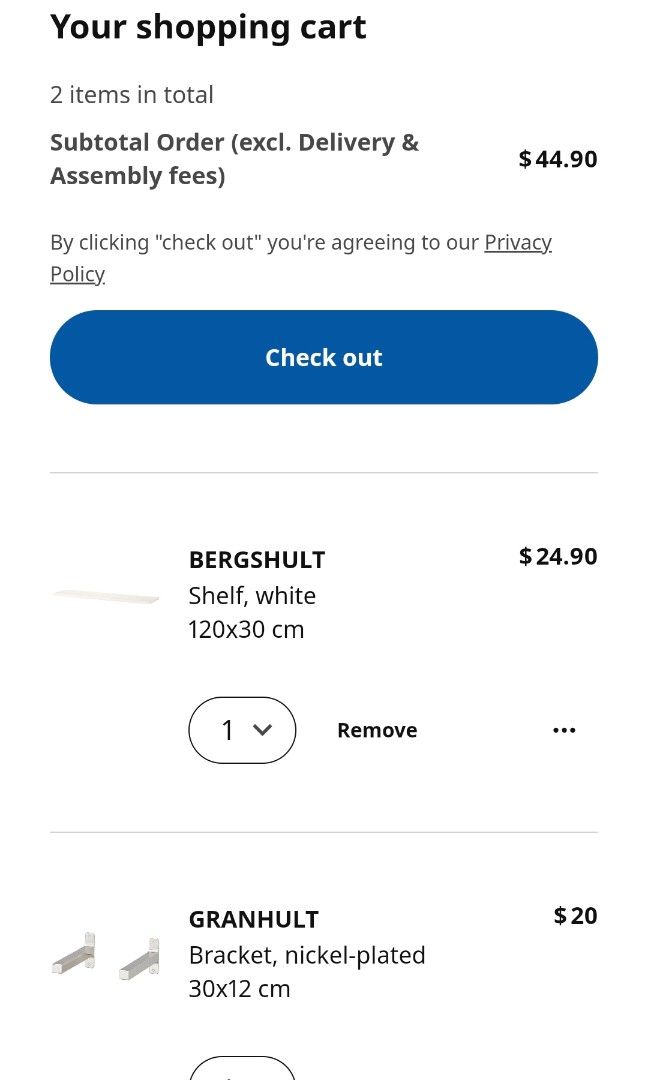 Ikea 120cm wall mounted shelf., Furniture & Home Living, Furniture