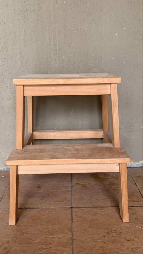 Ikea 2 step wooden ladder, Furniture & Home Living, Home Improvement