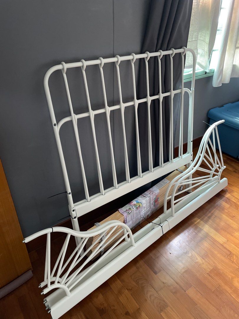 IKEA Minnen Adjustable Bed Frame + Mattress, Furniture & Home Living