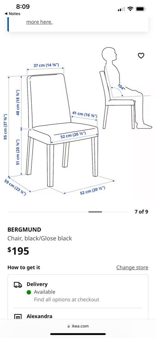Ikea black leather dining chairs x 5, Furniture & Home Living