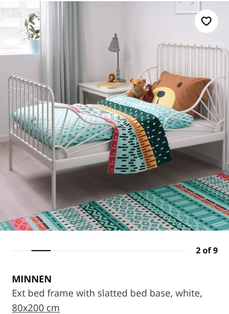IKEA Minnen Toddler Extendable Bed, Babies & Kids, Baby Nursery & Kids