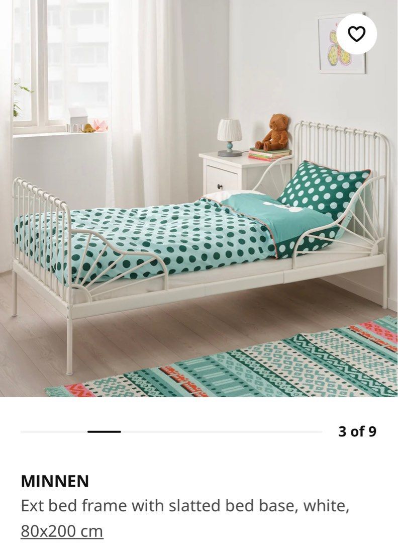 IKEA Minnen Toddler Extendable Bed, Babies & Kids, Baby Nursery & Kids Furniture, Childrens