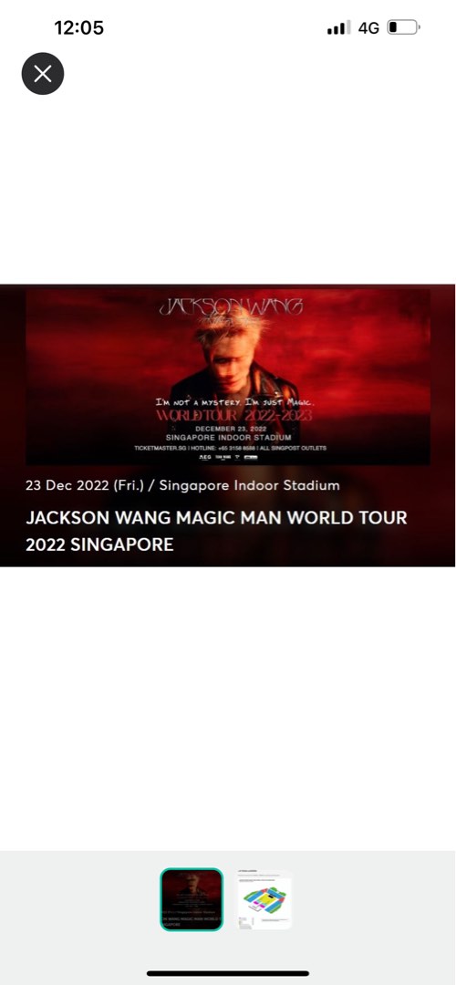 Jackson Wang 4 x VIP 2 ETicket U.P. 472, Tickets & Vouchers, Event