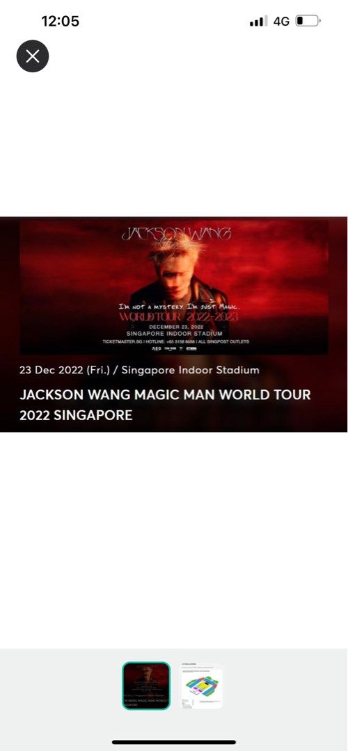 Jackson Wang 4 x VIP 2 ETicket U.P. 472, Tickets & Vouchers, Event Tickets on Carousell