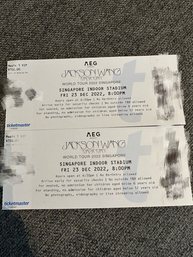Jackson Wang Singapore concert magic 1 VIP (1 pair), Tickets & Vouchers
