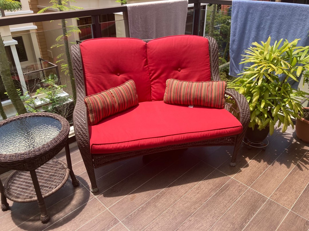 LazyBoy two seater sofa and two round side tables, Furniture & Home