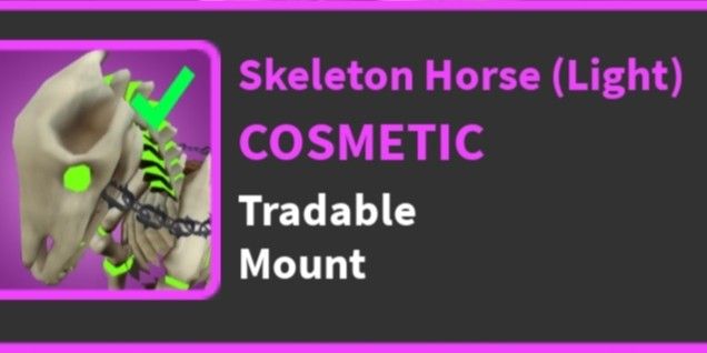 World Zero - Roblox - MOUNT - Skeleton Horse (Dark)