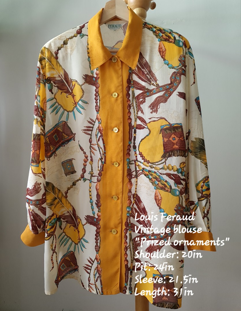 Louis Feraud Paris vintage blouse prized ornaments, Women's Fashion, Tops,  Blouses on Carousell