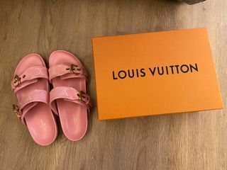 Louis Vuitton Bom Dia Flat Comfort Mule Pink. Size 34.5