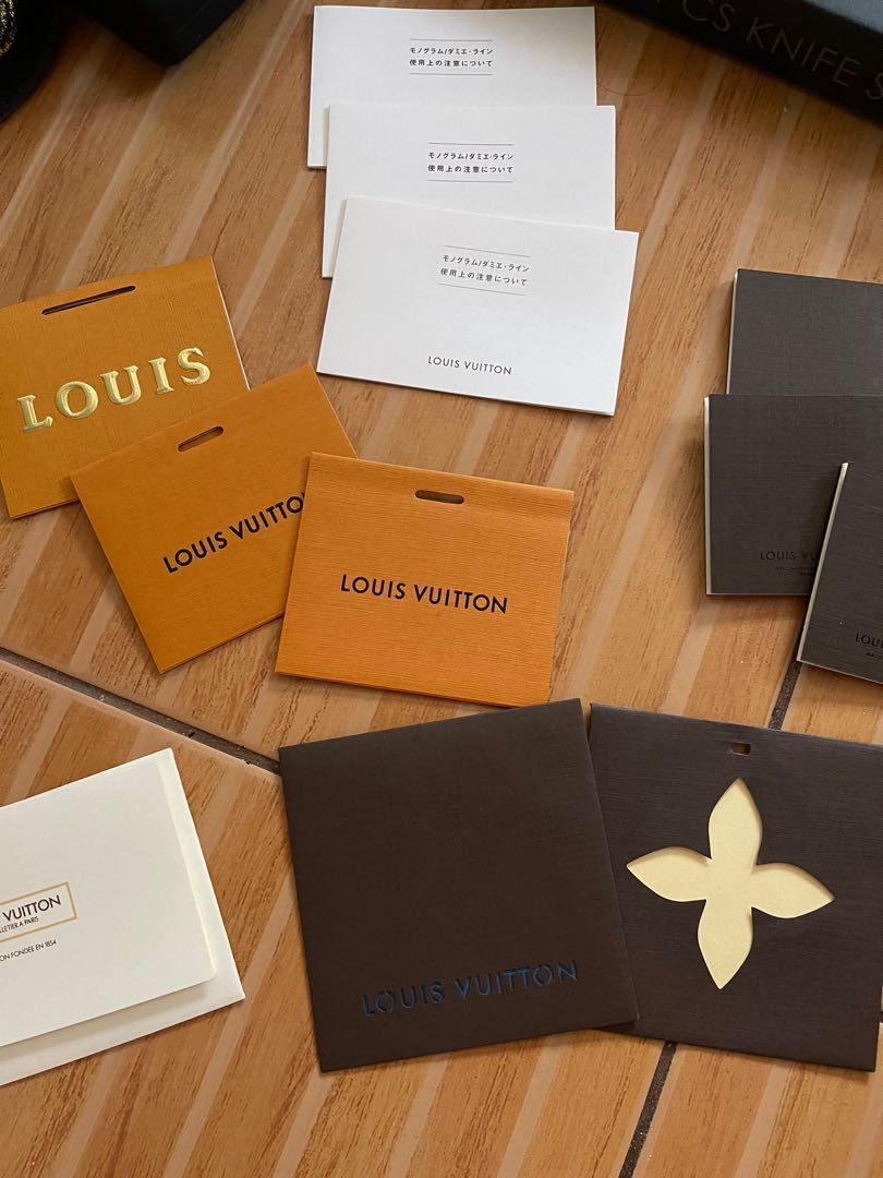 LV cards (Category: Luxury Accessories) located in Antipolo. Submitted by ambercs (Listing ID 1200662339, Image 1). Description: auth lv cards/ tags/ care card/ envelop card per piece- ranges 150- 200pesos ribbon: LV and prada available ( 300 each) open for take all ;) .