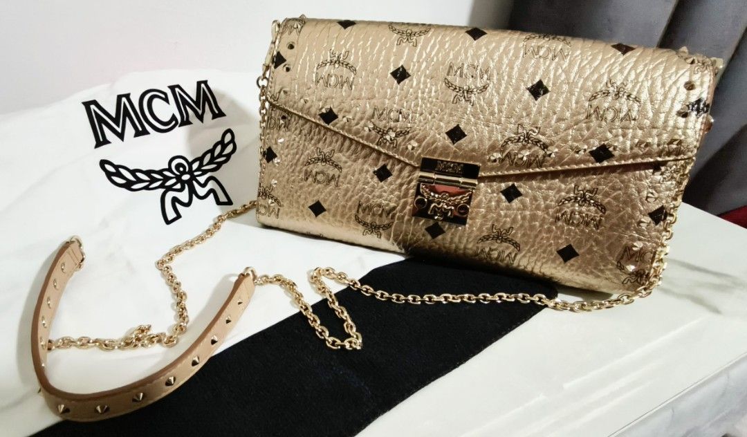 Mcm rose top gold crossbody