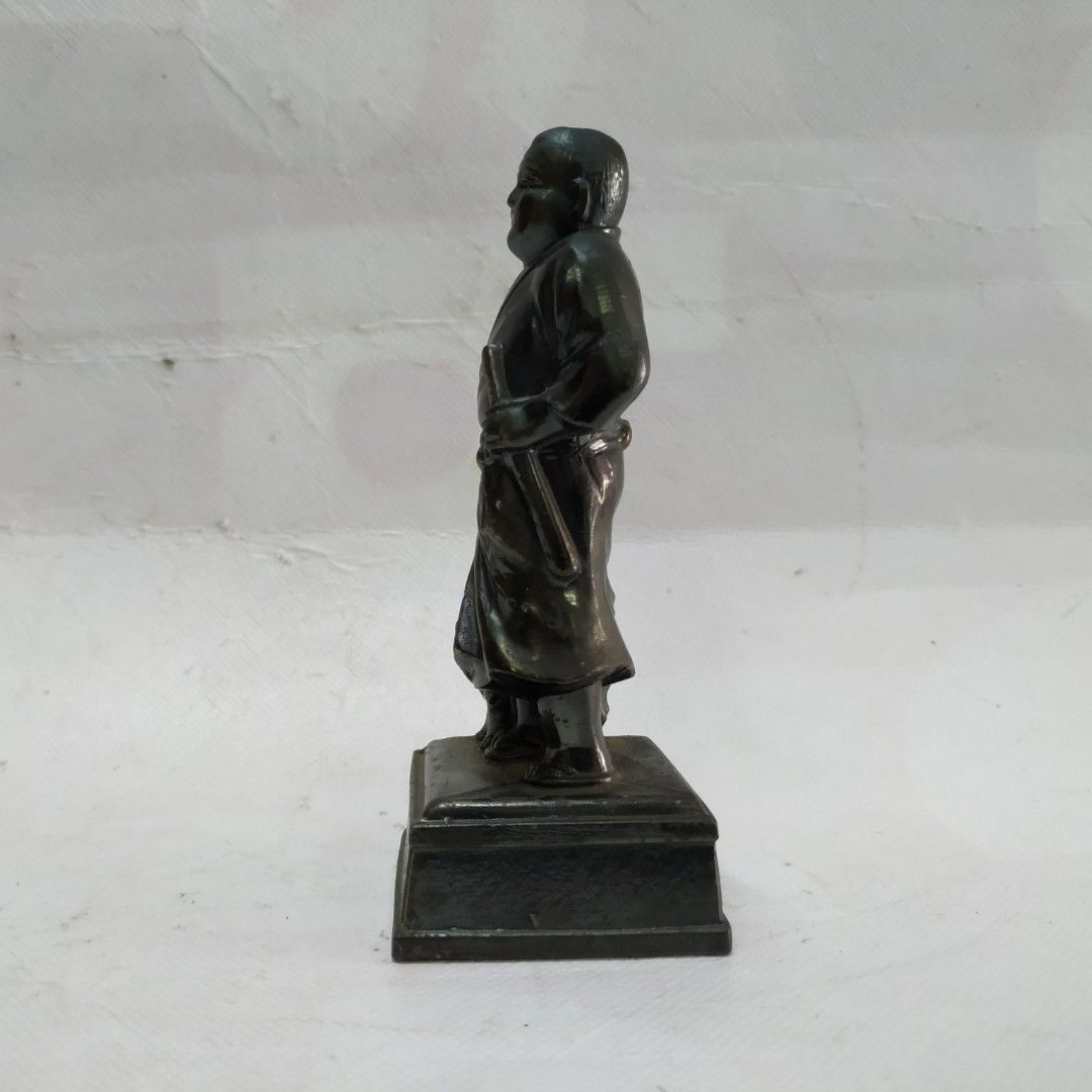 Metal Cast Mini Statue Takamori Saigo Vtg Ueno Landmark Last Samurai