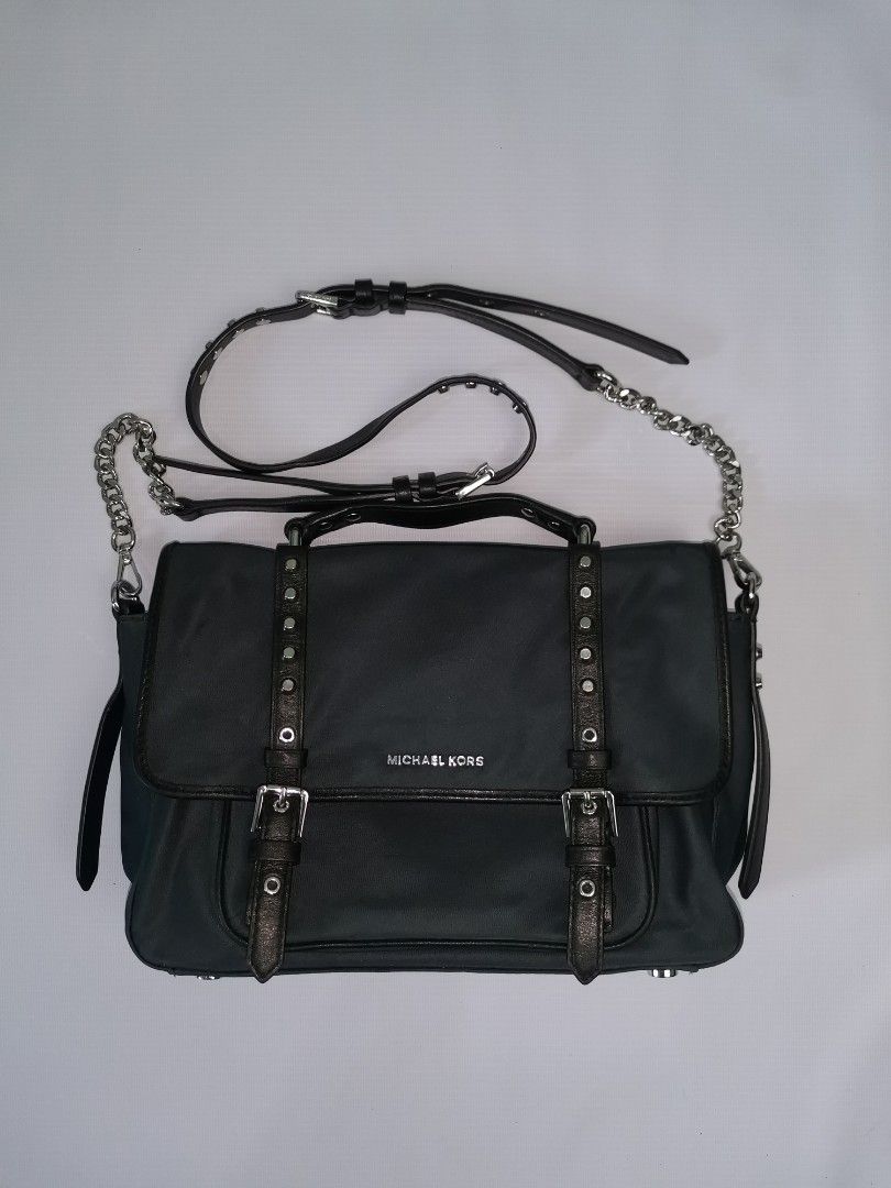 Michael kors leila flap nylon messenger crossbody shoulder bag