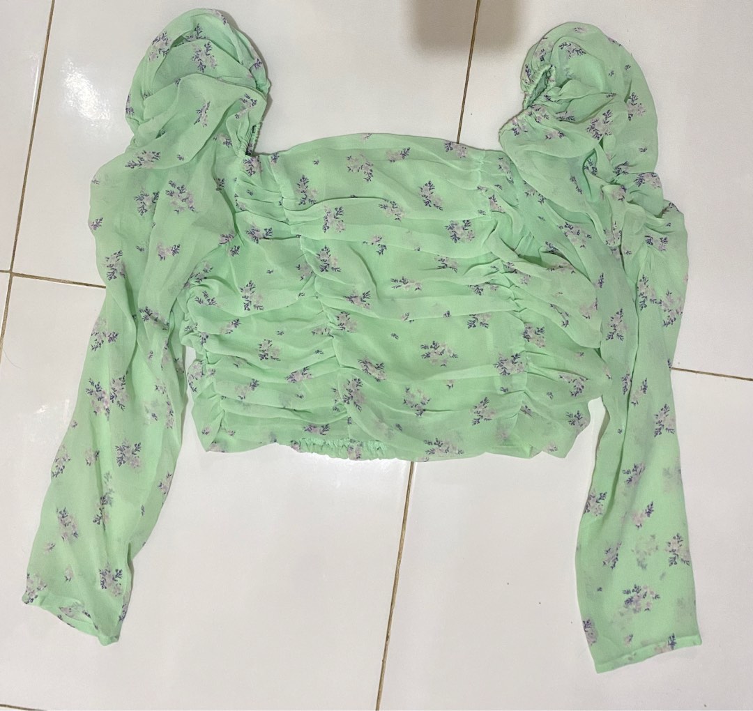 Mint Green Top, Women's Fashion, Tops, Longsleeves on Carousell