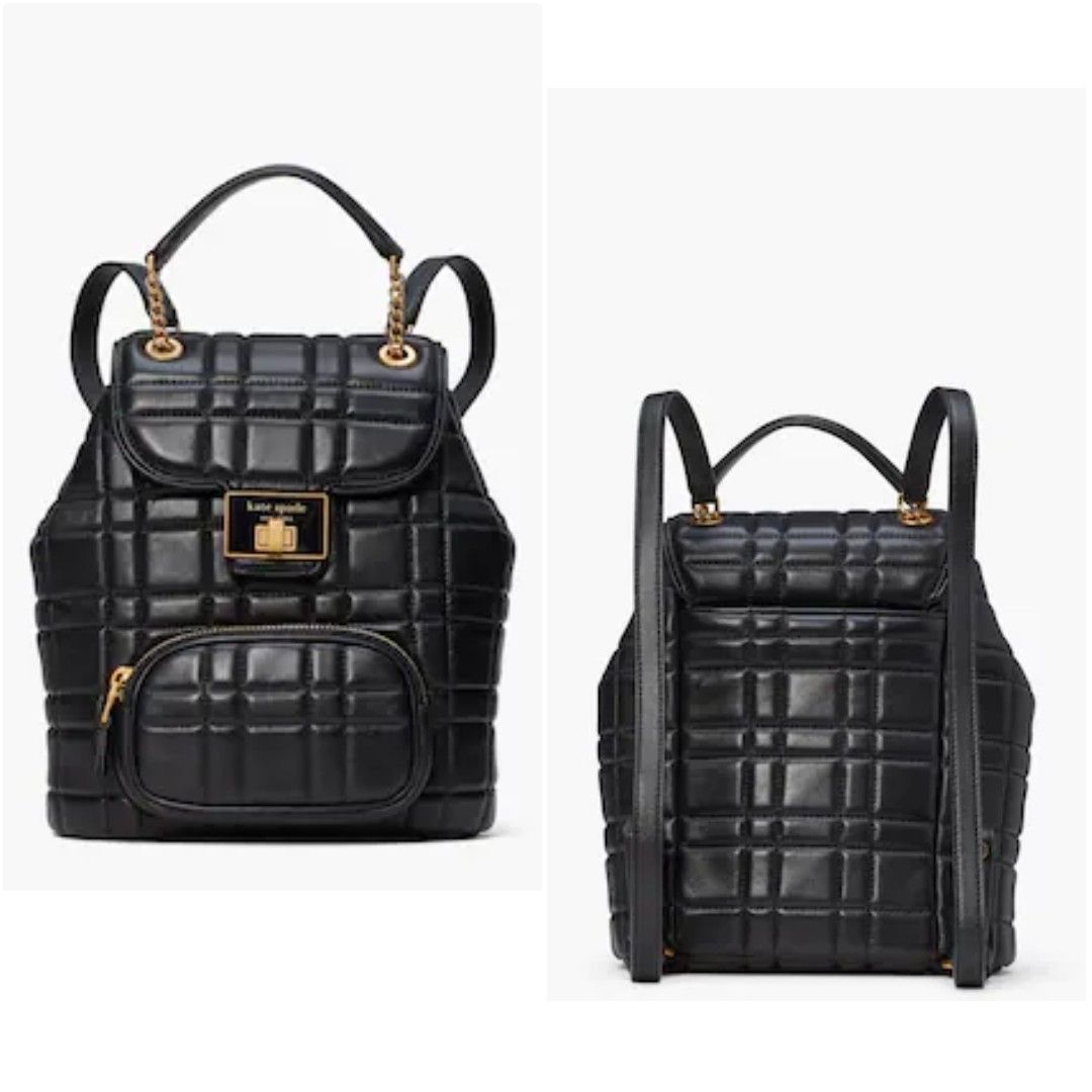 SALES (Ends 30 Nov Noon) Kate Spade Evelyn Quilted Small Backpack Black
