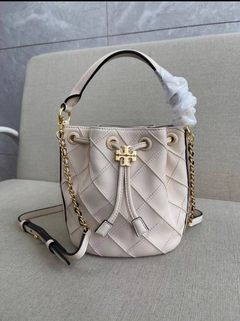 Tory Burch Small Fleming Soft Bucket Bag New Cream