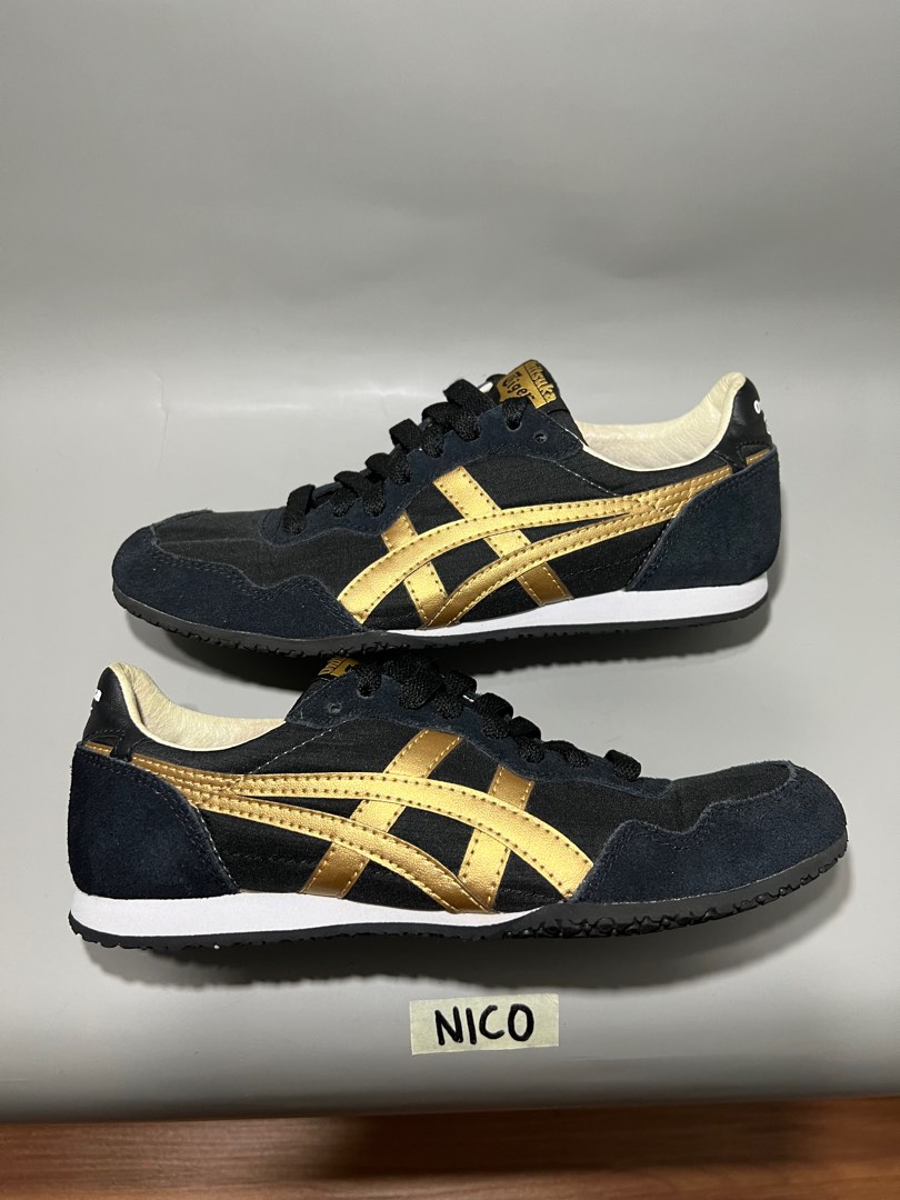 Onitsuka Tiger Serrano Black Pale Gold Women s Fashion