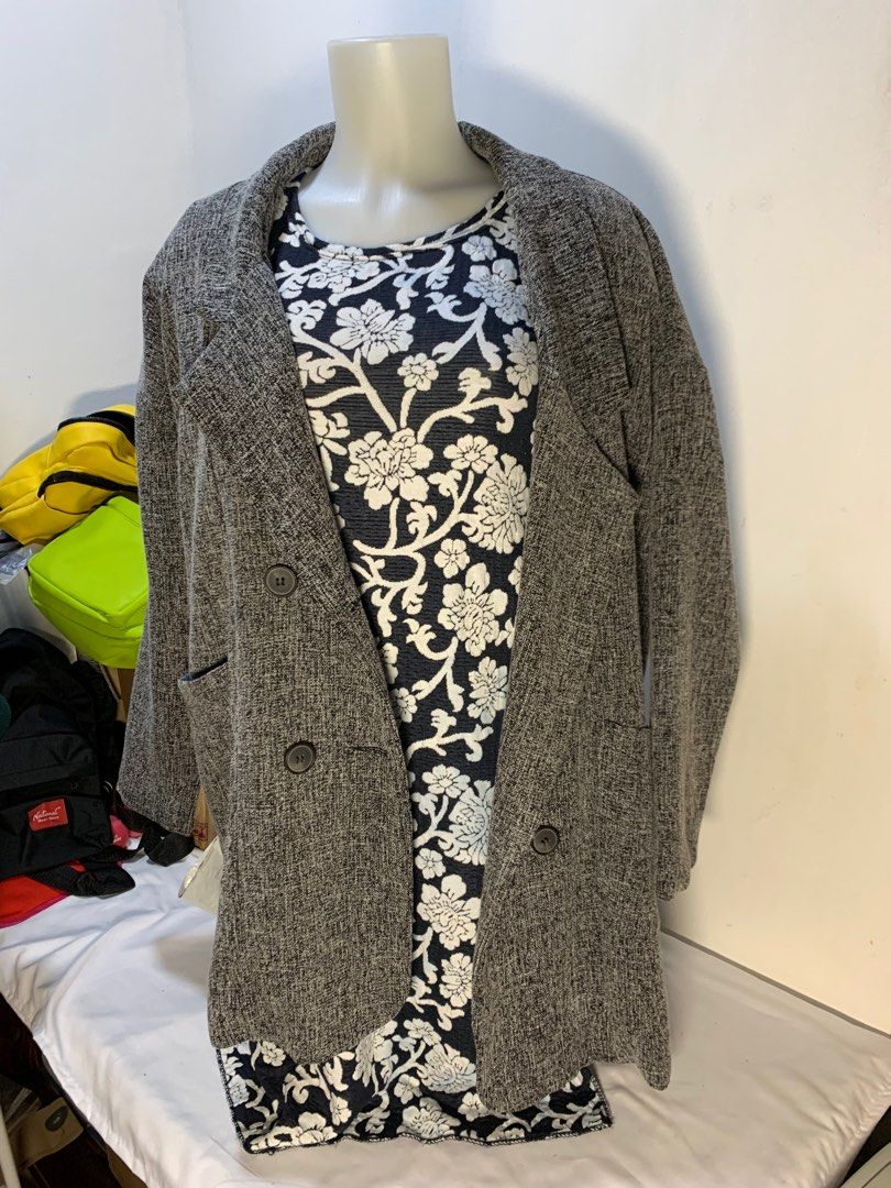 Oversized Tweed Blazer, Women's Fashion, Coats, Jackets and Outerwear ...