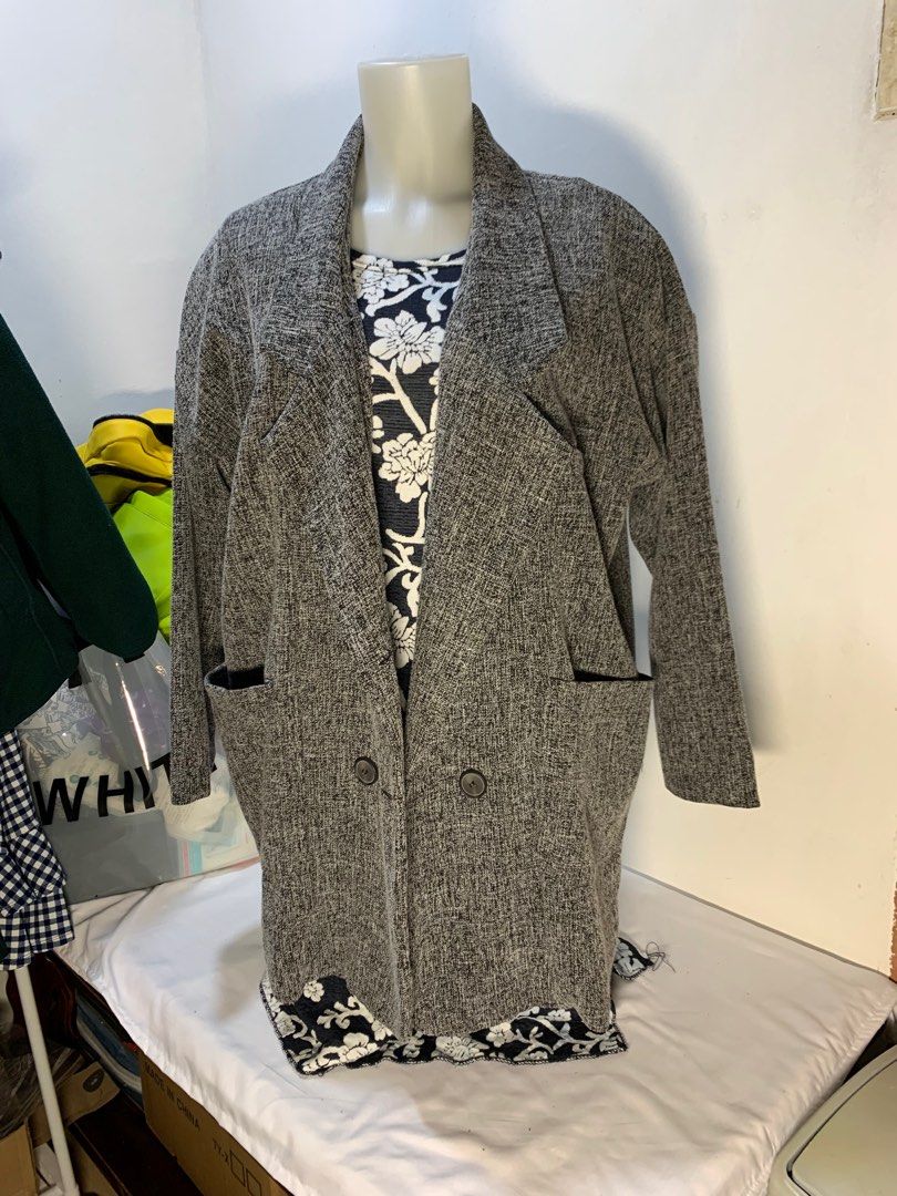 Oversized Tweed Blazer, Women's Fashion, Coats, Jackets and Outerwear ...