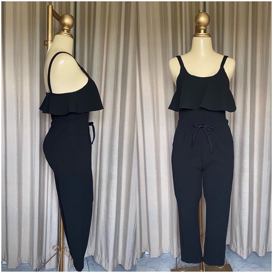 Plain Black Jumpsuit, Women's Fashion, Dresses & Sets, Jumpsuits on
